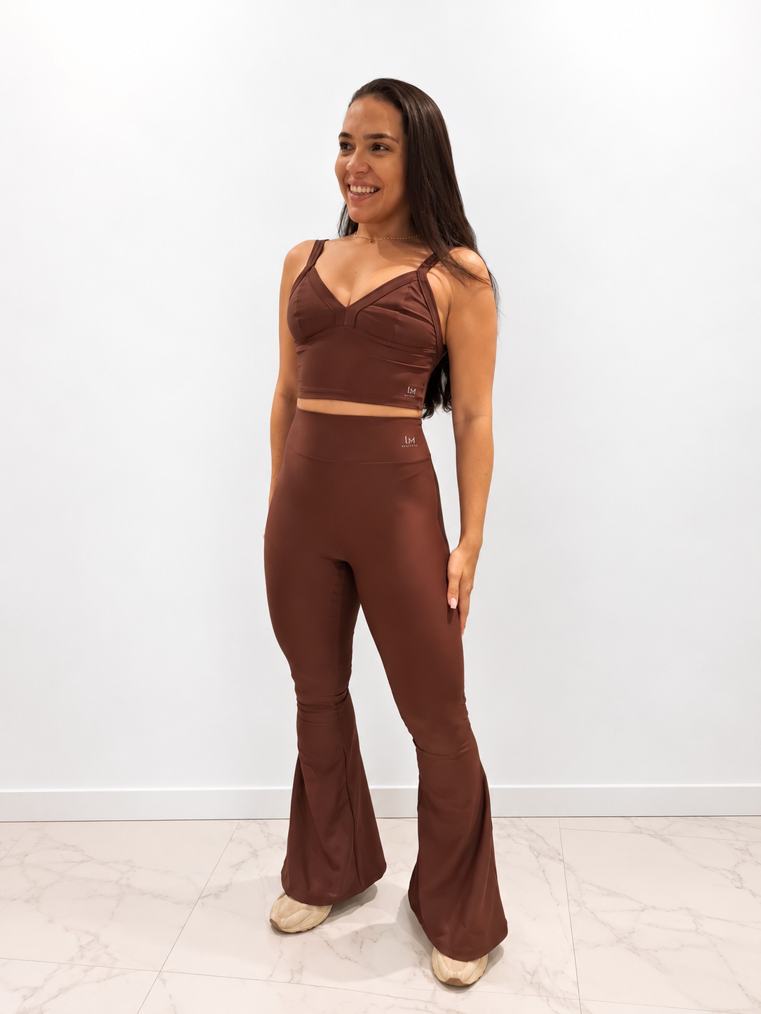 CONJUNTO HELENA FLARE MARROM